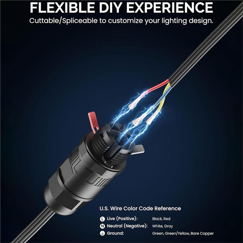 Outdoor Lighting Govee - DT17 Waterproof Splice Connector Male Output