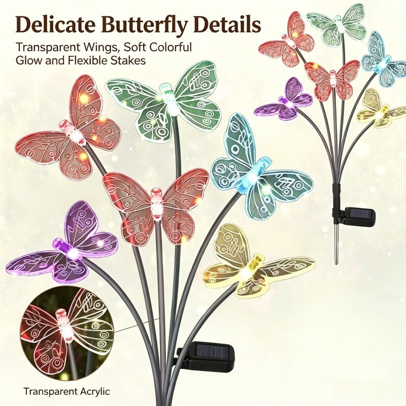 Outdoor Lighting Led - Solar Powered Butterfly Lights, Waterproof LED