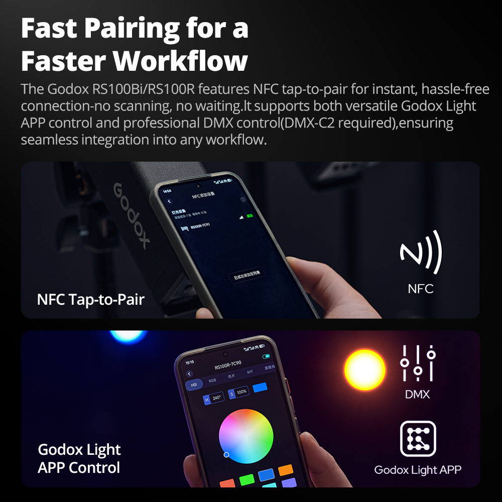 Outdoor Lighting Video Shooting - GODOX RS100Bi 28600Lux Bi-color RS100R Full