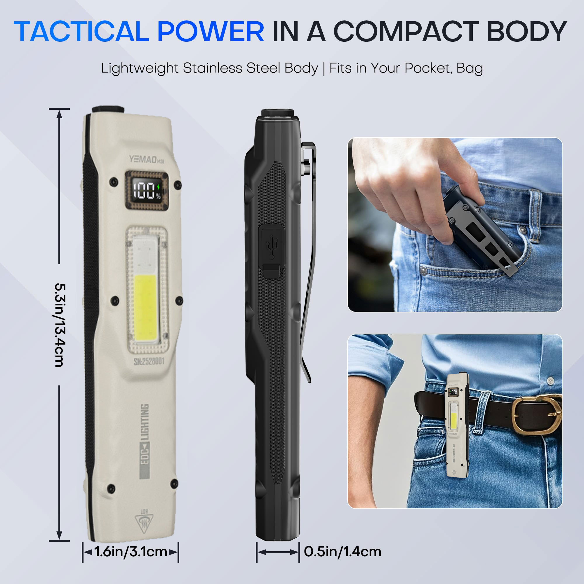 Portable 880LM YEMAO M28 Ultra - Zinc Outdoor Lighting ulasan dan harga