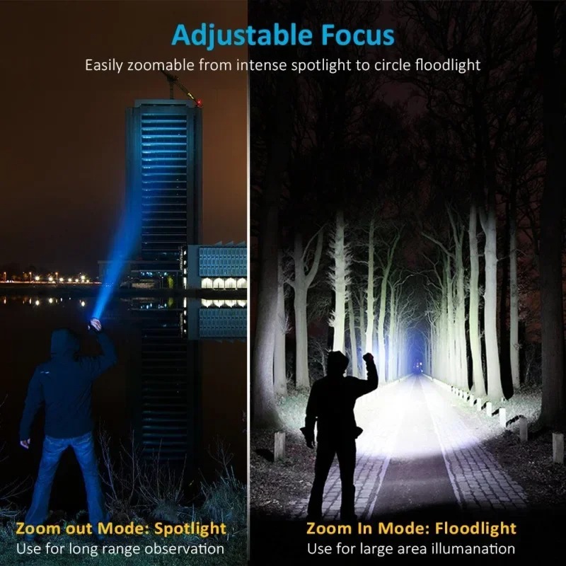Rechargeable T6 Handheld Flash - Zinc Outdoor Lighting ulasan dan harga