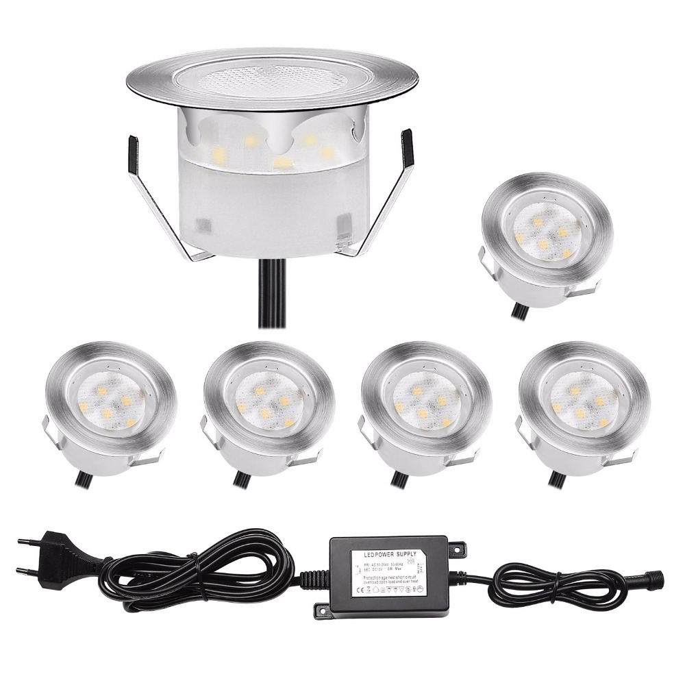 QACA 6 Pack LED Deck Lights Lo - Outdoor Lighting Kits Low Voltage ulasan dan harga