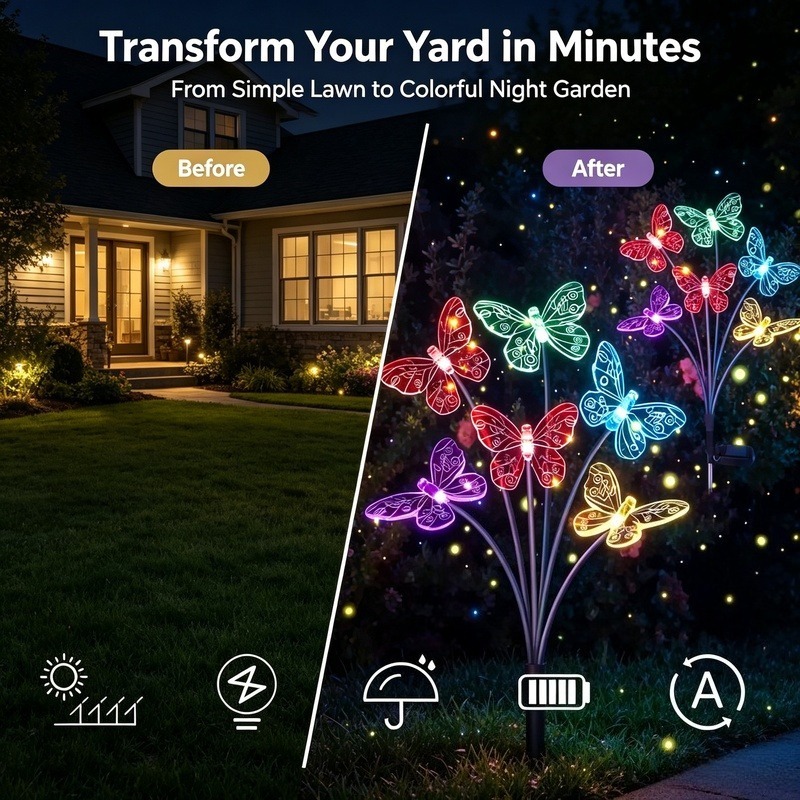Solar Powered Butterfly Lights - Outdoor Lighting Led ulasan dan harga