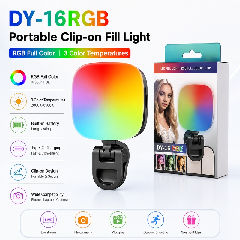 Portable RGB LED Fill Light Po - Outdoor Lighting For Photography ulasan dan harga