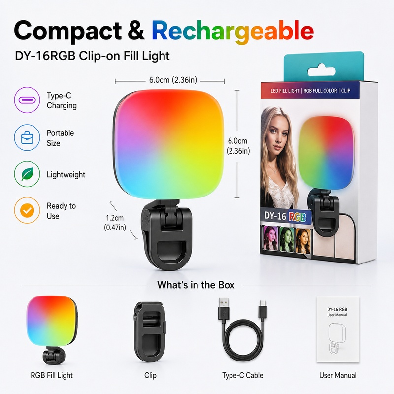 Portable RGB LED Fill Light Po - Outdoor Lighting For Photography ulasan dan harga