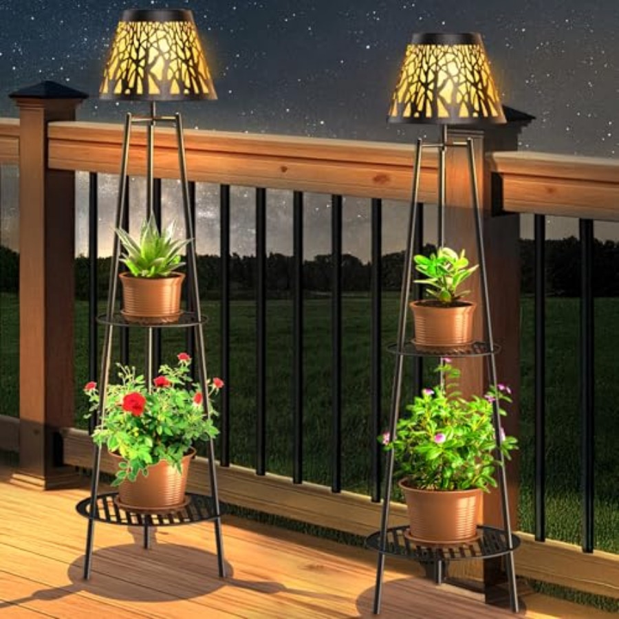 2 Pack Outdoor Solar Floor Lam - Outdoor Lighting Led ulasan dan harga