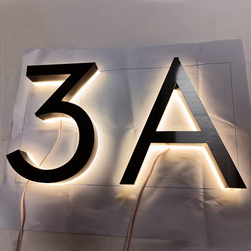 Metal 3D LED House Number Ligh - Outdoor Lighting Logo ulasan dan harga