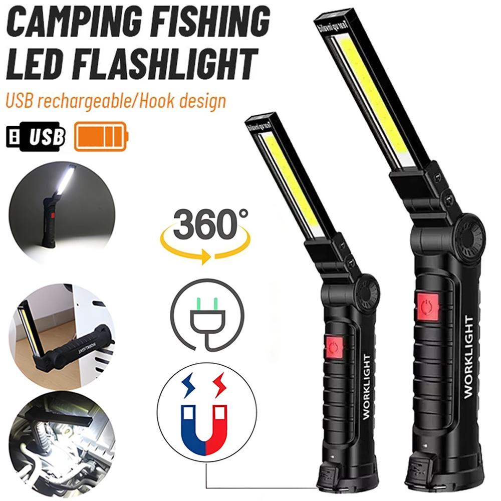 LED COB Flashlight USB Recharg - Zinc Outdoor Lighting ulasan dan harga